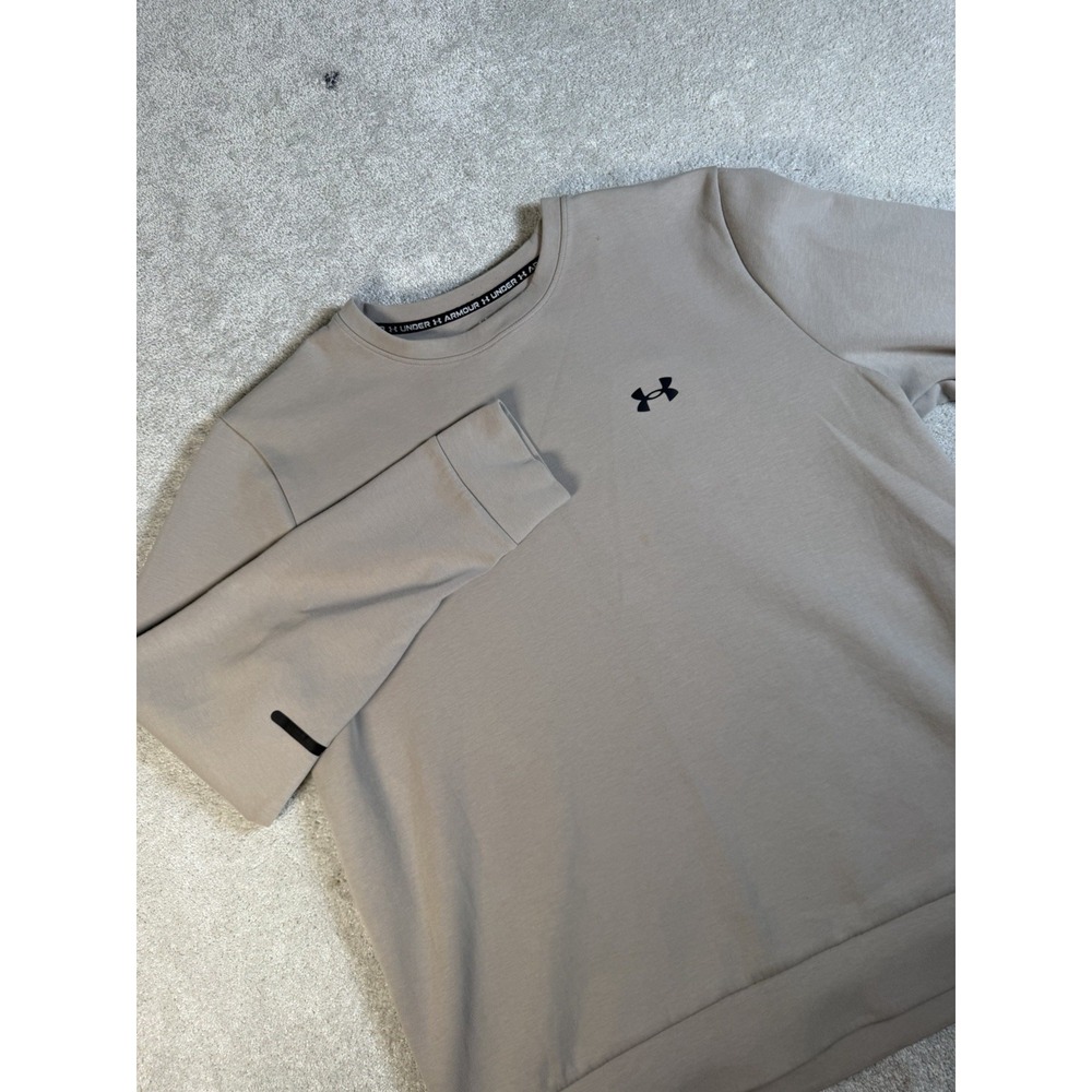Under Armour Men's UA Unstoppable Fleece Crew Neck Pullover Sweatshirt XL Beige